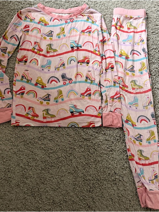 Little Sleepies Other - LAST CHANCE* Little Sleepies Pink Roller Skate & Rainbow Pajama Set 4T